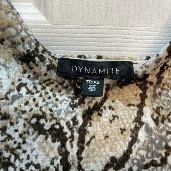 Dynamite Tank Crop Top, Snake Skin Print, Spaghetti Strap Size XS - Picture 3 of 4